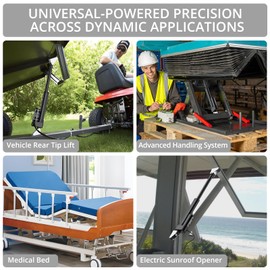 Justech 12V Heavy-Duty Linear Actuator 225lbs/1000N-4inch/100mm Silent IP65 Electric Actuator with Brackets for Electric Windows, RV Adjustments, Solar Trackers, Industrial Machinery, Black