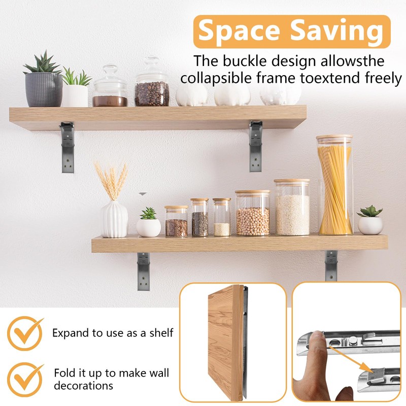Fatiya Folding Shelf Brackets Stainless Steel 10 Inch Heavy Duty