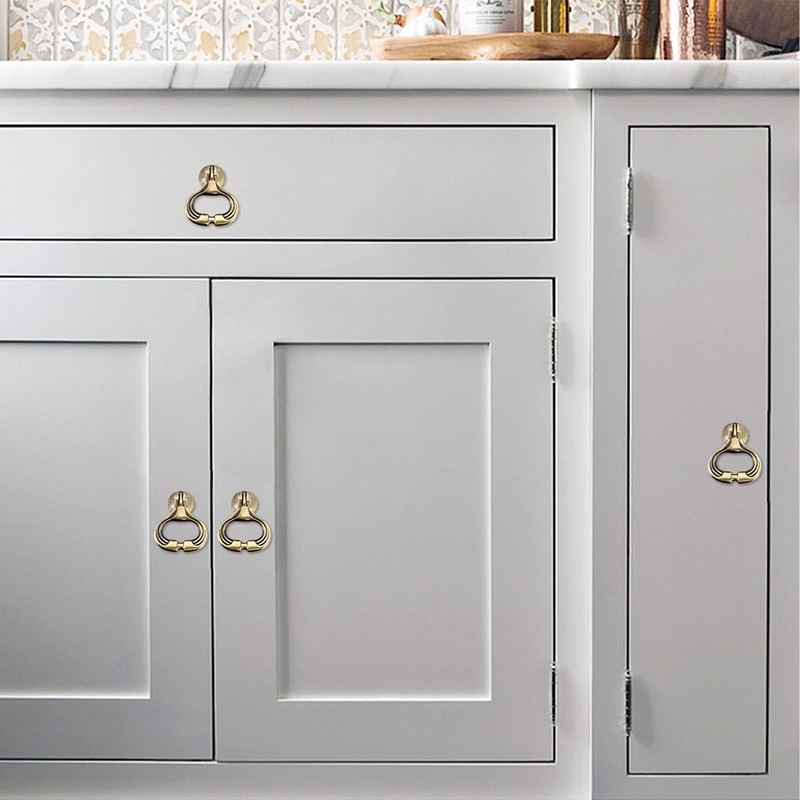 MOROBOR Antique Cabinet Pull Handle,6pcs Antique Pendant Ring Pulls Drop