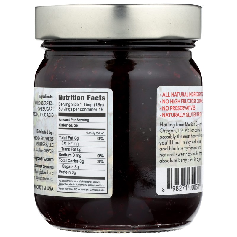 Oregon Growers & Shippers, Fruit Spread Marionberry, 12 Ounce