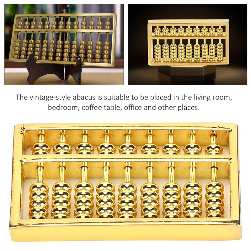 Chinese Mini Brass Abacus 9 Speed Educational Maths Calculator Tool