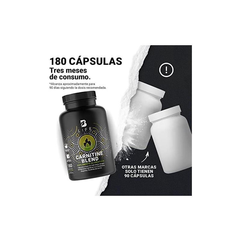 B Life Carnitina con Café Verde de 180 cápsulas