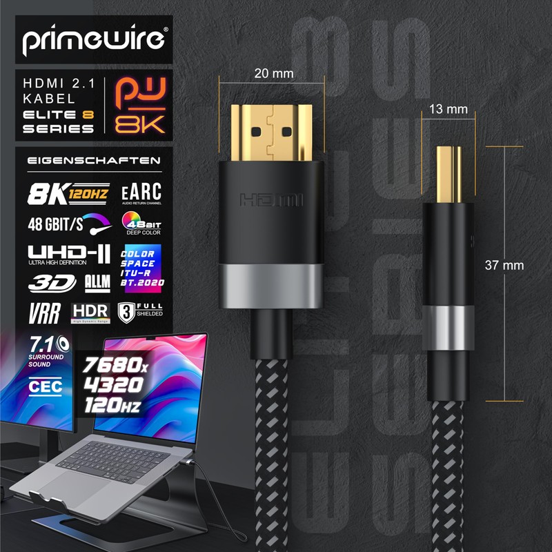 8K HDMI Kabel 2.1-8K@60Hz 4K @ 120Hz DSC - HDTV