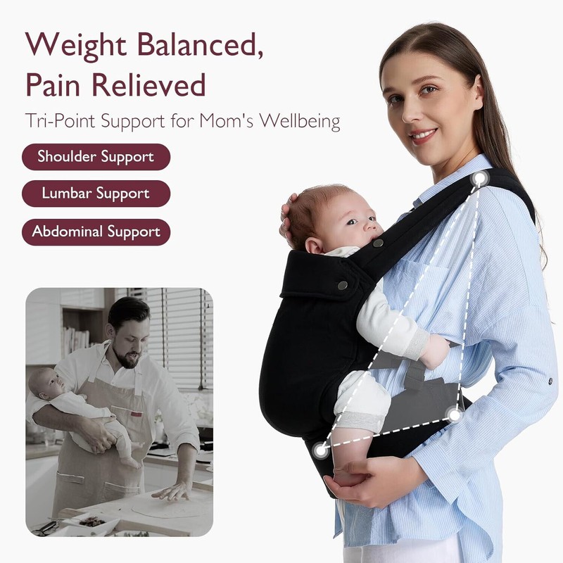 Geenev 4-in-1 Newborn Infant Baby Carrier Breathable Ergonomic Adjustable Backpack
