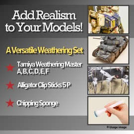 Weathering Master 6-Set (A, B, C, D, E, F) with Chipping Sponge & Alligator Clip Sticks 5 Pcs Set 87079/87080/87085/87088/87098/87123 Oil Paint, Stippling, Painting Tools, Weathering Effects