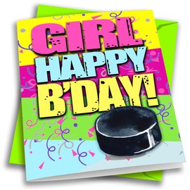 Play Strong HOCKEY GIRL Happy Birthday Crushing It! Sports Powercard 1-Pack (5x7) Party Girl Power Sports Birthday Cards Greeting Cards Awesome for Players, Coaches and Fans!