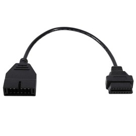 KIMISS Diagnosewerkzeug-Kabelstecker - 12-poliges OBD1- bis 16-poliges OBD2-Fahrzeugdiagnoseadapter-Verbindungskabel (ABS-Kunststoff)