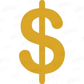 NBFU Dollar Sign Silhouette (Metallic Gold) (Set Of 2) Premium Waterproof Vinyl Decal Stickers For Laptop Phone Accessory Helmet Car Window Bumper Mug Tuber Cup Door Wall Decoration