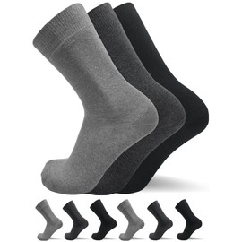 Naft Men's Socks for Business & Leisure, 6 Pairs, 80% Cotton, Men's Socks Stockings, Black Grey Mix Blue Denim Mix, 39-42, 43-46, 47-50, (3) Grey Mix | 6 Pairs, 47 - 50