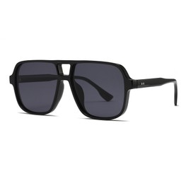 JCTAIFOO Fashion Oversized Square Sunglasses for Women Men Vintage Retro UV400 Protection Glasses, black/grey