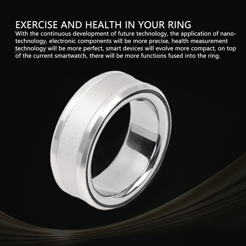Smart Health Ring Silver Pedometer Waterproof Body Temperature Monitoring Sleep