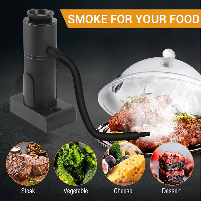 Food Smoker Handheld Portable Wood Cocktail Steak Salmon Smoke Infuser