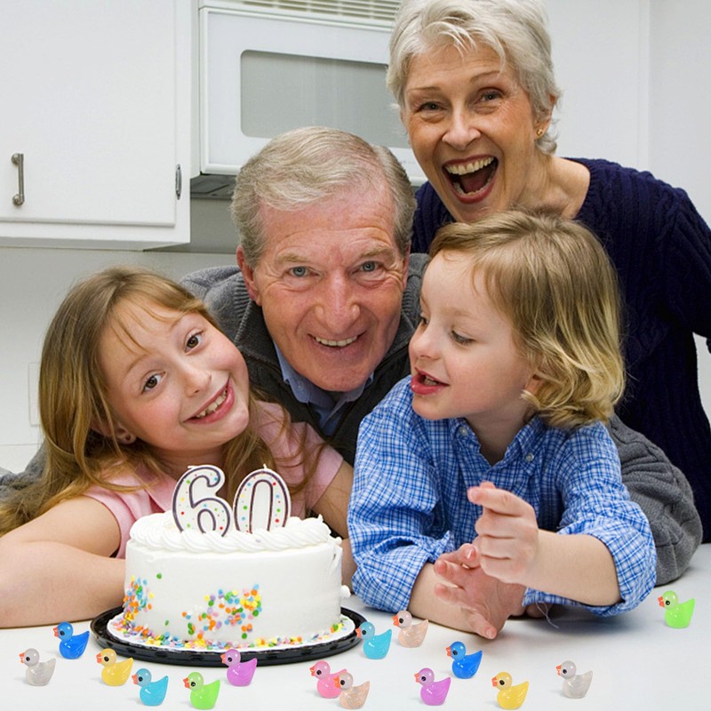 Funmo Mini Ducks Luminous Pack of 100 Mini Duck Figures,