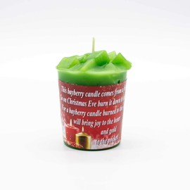 Handmade Votive Candles with Lucky Bayberry Poem Set of 6 Original Bayberry Candles