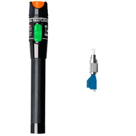 Fiber Visual Fault Locator kit 30KM, VFL Fiber Optic Cable Tester, Red Light Tester Adapt LC/FC/SC/ST Interface, Network Cable Test (Aluminum), Include Single Mode 9/125um FC Male to LC Female Adapter