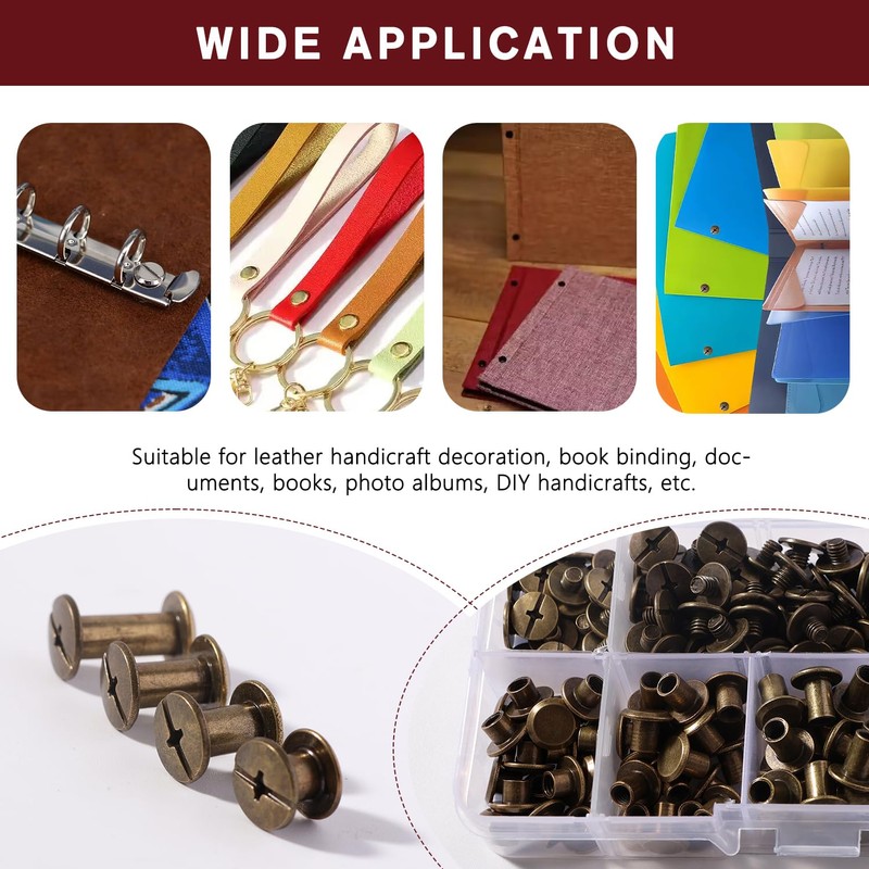 YIXISI 80 Set M5 x 4/6/8/10/12 mm Chicago Binding Screws