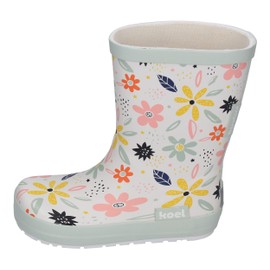 KOEL Barefoot Wellie Bare Multi Wellington Boots White Flowers, White Flowers