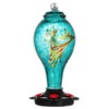 LUJII Hummingbird Feeder, Hand Blown Glass Hummingbird Feeder, Never Fade,
