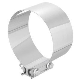 uxcell 5.5 Inch Exhaust Clamp, 304 Stainless Steel Butt Joint Band Clamp Sleeve Coupler Pipe Repair Clamp Universal Widening Clamp for Exhaust Pipes Mufflers, Silver