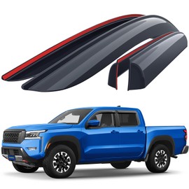 Goodyear Shatterproof Window Deflectors for Nissan Frontier 2022-2025 Crew Cab, Tape-on Rain Guards, Window Visors, Vent Deflector Visor, Car Accessories, 4 pcs. - GY008895