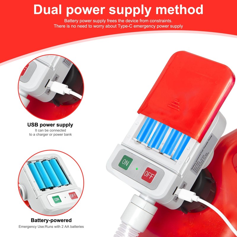Saker Sakerplus Transfer Pump, Portable 3.2GPM Battery&USB-Powered with 51" Hose
