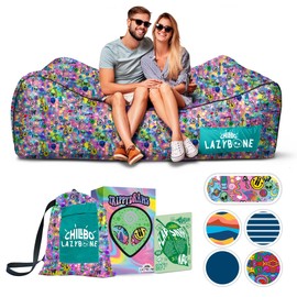 Chillbo x TrippyDraws Lazybone Inflatable Couch - Ultimate Inflatable Lounger for Maximum Chill - The Perfect Blow Up Couch for Music Festivals