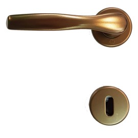 Pair of Door Handles for Interior Doors Milano Satin Aluminium Modern (Aluminium Bronze)