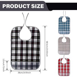 Vegena Bibs for Adults, Pack of 4, Waterproof Bib for Adults, Bib for Seniors with Crumb Catcher, Clothing Protection for Adults, Elderly People with Disabilities, multicoloured