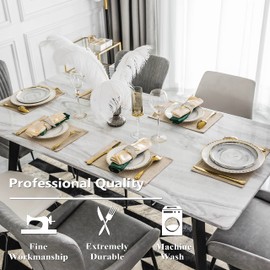 Home Brilliant Placemats Set of 4 for Party, Linen Placemats Heat Resistant Woven Place Mats Beige, Lovely Table Mats for Dining/Kitchen Table, 33x48 cm, 4 Pcs, Light Linen