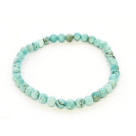 SIMPLÍ BASIC Natural Turquoise Healing Gemstone Bracelet 4mm Bead | Purification of The Heart | Evil Eye Beads | Removes Negative Energy | Inc Gift Box