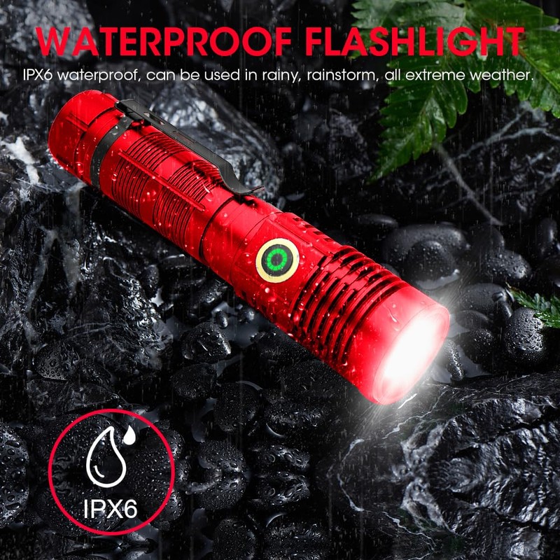 Spriak Rechargeable Flashlight High Lumens, High Lumens Super Bright Flash