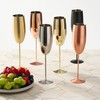 Oak & Steel - 8 Stainless Steel Champagne Flutes with