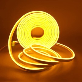 HEGEHE Dimmable LED Neon Light Strip Kit, 4m Golden Yellow Neon Rope Light + ITOUCH Dimmer Switch + 12V DC Power Supply, Flexible and Waterproof for Home DIY Commercial Decor