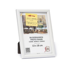 3-B ULM Picture Frame 13 x 18 cm White Wooden Picture Frame Portrait Frame with Acrylic Glass
