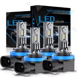AQJ LED Headlight For Can-Am Defender HD5 HD8 HD10 Combo Bulbs H11+H11 Light Kit