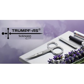 TRUMPF-AS Nagelschere Solingen 9cm • Gebogene Schere • Extra scharfe Nagelschere • Professionelle Maniküre Schere aus Carbonstahl • Made in Germany (Solingen)
