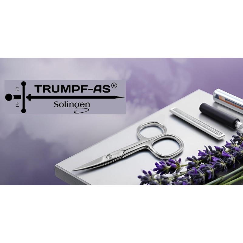 TRUMPF-AS Nagelschere Solingen 9cm • Gebogene Schere • Extra scharfe