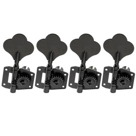 Musiclily Pro 4-in-line Open Gear Machine Heads Set for 4-String Electric Bass Precision Jazz Bass - Black