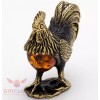 Solid Brass Amber Figurine of bird Golden Rooster IronWork