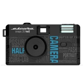 ESCURA Film Camera, Half Camera, Film Camera, Twice the Number of Films, Retro, Easy, Lightweight, Compact, 1.4 inches (35 mm) Camera, ESCURA Snaps 35 half with Black and White Film
