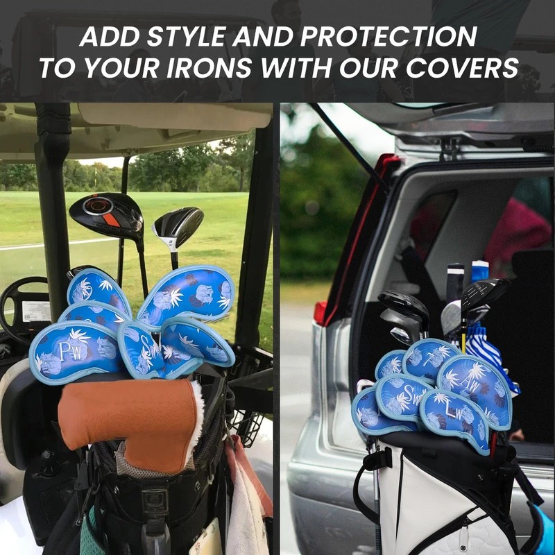 Golf Iron Head Covers Numbers Synthetic Leather Headcover Deluxe Value