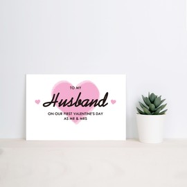 Arsagen Sweet Valentines Day Card for Husband, To My Husband On Our 1st Valentine’s Day as Mr and Mrs, To Husband Card