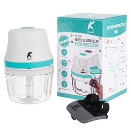 KONNEKT QuickBlend Mini Food Processor - 350ML BPA-FREE Bowl and Finger Peeler | Wireless and Electric Blender | Perfect for chopping Garlic, Onions, Meat and Baby Food | USB Charging (Mint Green)