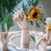 Jointed Hand Plant Holder Flexible Eye Catching Wooden DIY Plant