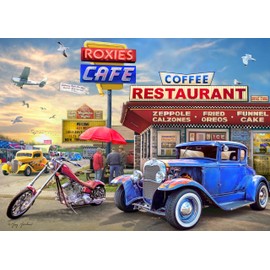Ceaco - Greg Giordano - EZ 2 Hold - Roxie's Cafe - 500 Extra Large Piece Jigsaw Puzzle for Adults - Challenging Puzzle Perfect for Game Nights - Finished Size is 26 x 19