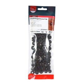 Timco - Hinged Screw Caps - Small - Brown (Size To fit 3.0 to 4.5 Screw - 100 Pieces)