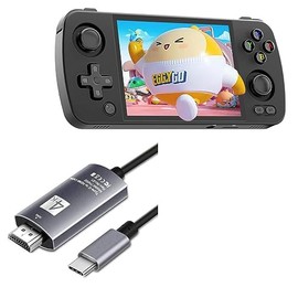 BoxWave Cable Compatible with Cintwor RG405M Retro Handheld Game Console (4") - SmartDisplay Cable - USB Type-C to HDMI (6 ft), USB C/HDMI Cable - Jet Black