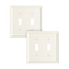 TREEWELL 2-Pack Double Toggle Light Switch Cover Plate, Light Almond