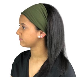 Satin Life Satin Lined Headband, Protective Style (Olive Green)