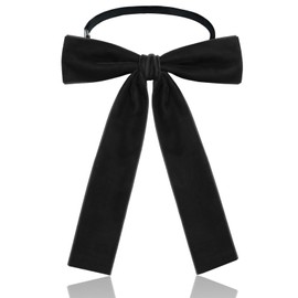 Luckyvestir Black Western Bow Ties for Men Women, Colonel Velvet Ribbon String Bowtie for Costume Uniform Shirts